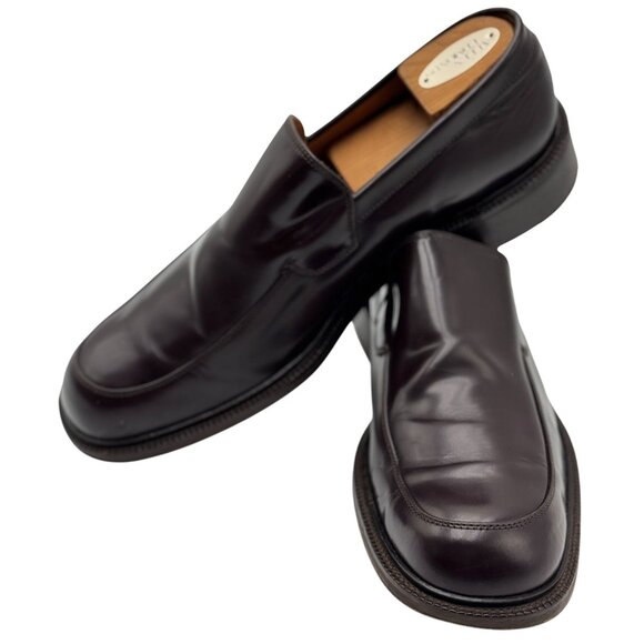 Coach Mens 12D Carson Slip-On Loafers Classic Dress Shoes Brown Leather Italy - Picture 3 of 16